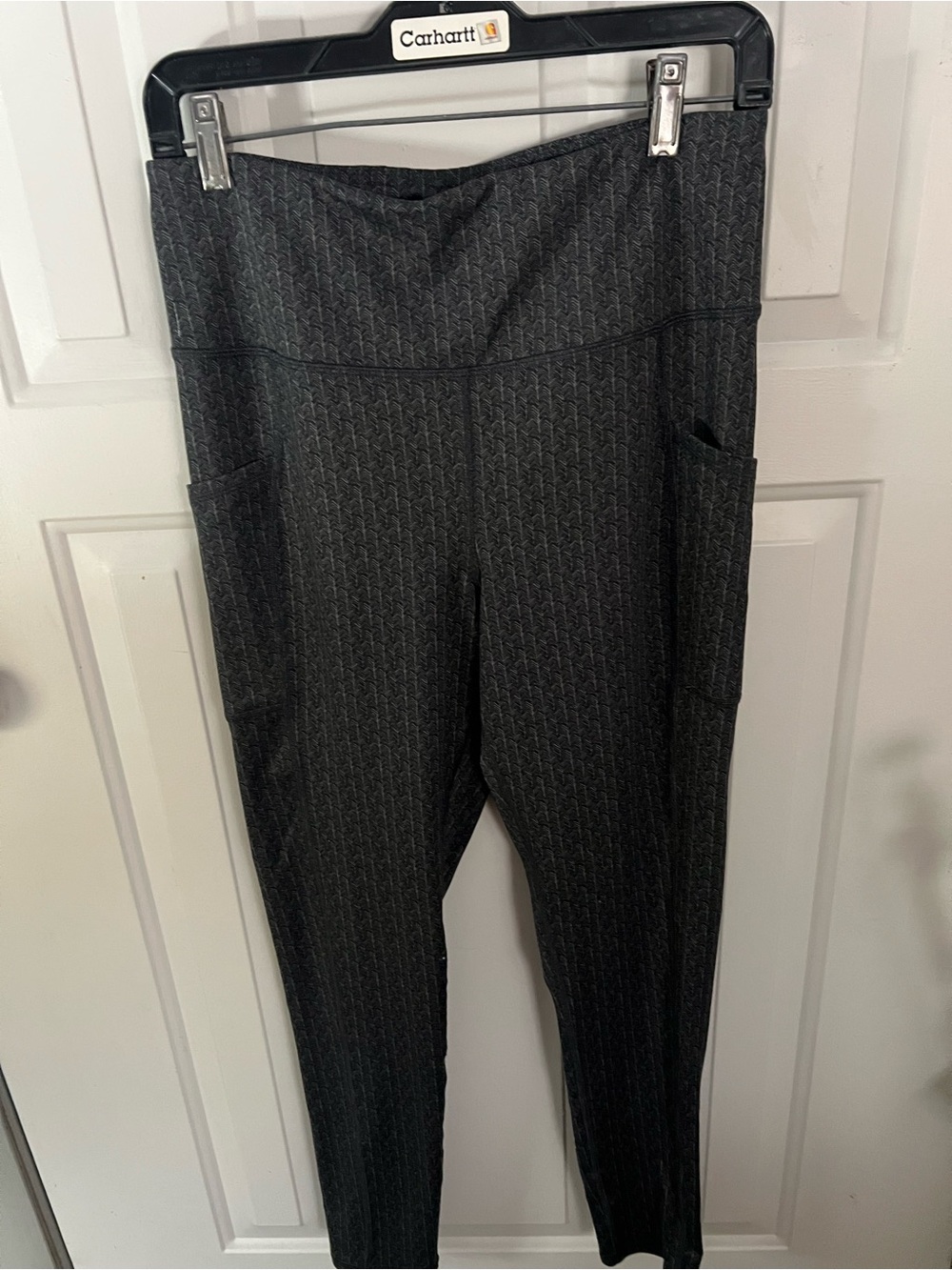 Maurices Dark Charcoal Patterned Leggings with Side Pockets